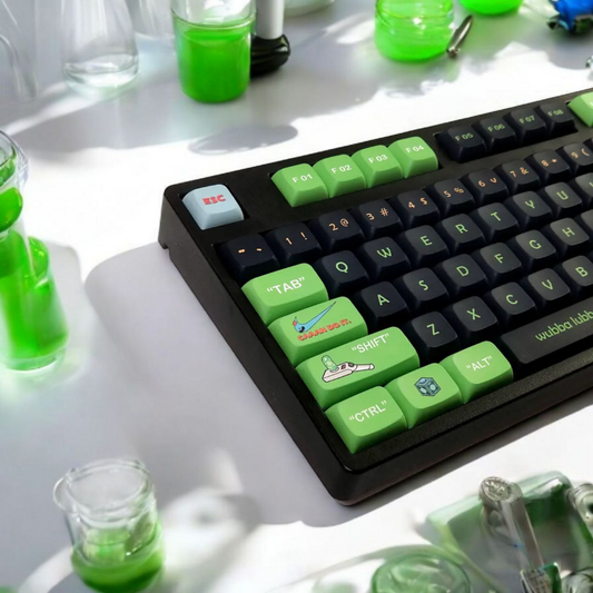 Rick and Morty - Inspired Keycap Set – XDA Profile, PBT Material – Fan Art for Mechanical Keyboards
