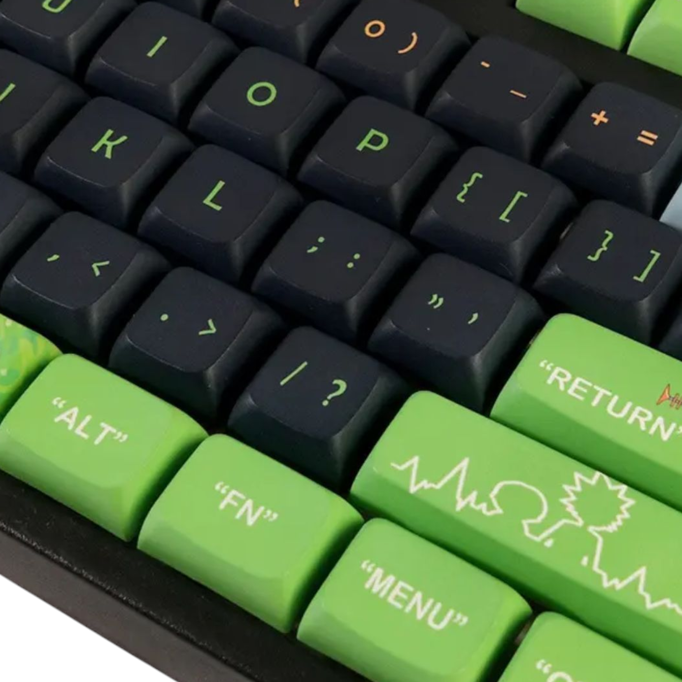 Rick and Morty - Inspired Keycap Set – XDA Profile, PBT Material – Fan Art for Mechanical Keyboards