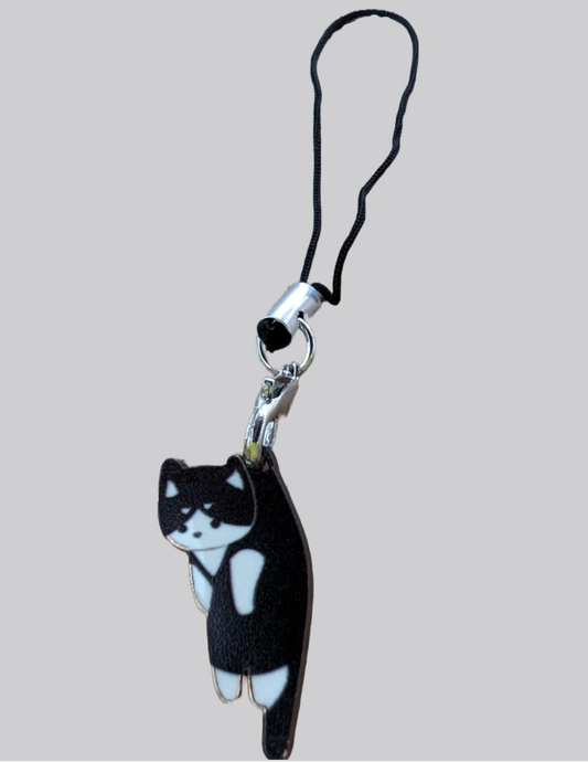 phone lanyard strap with cat design and versatile attachment
