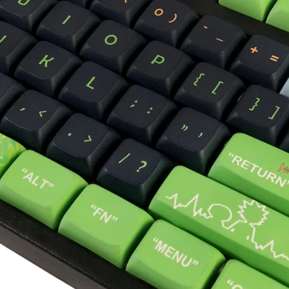 Rick and Morty - Inspired Keycap Set – XDA Profile, PBT Material – Fan Art for Mechanical Keyboards
