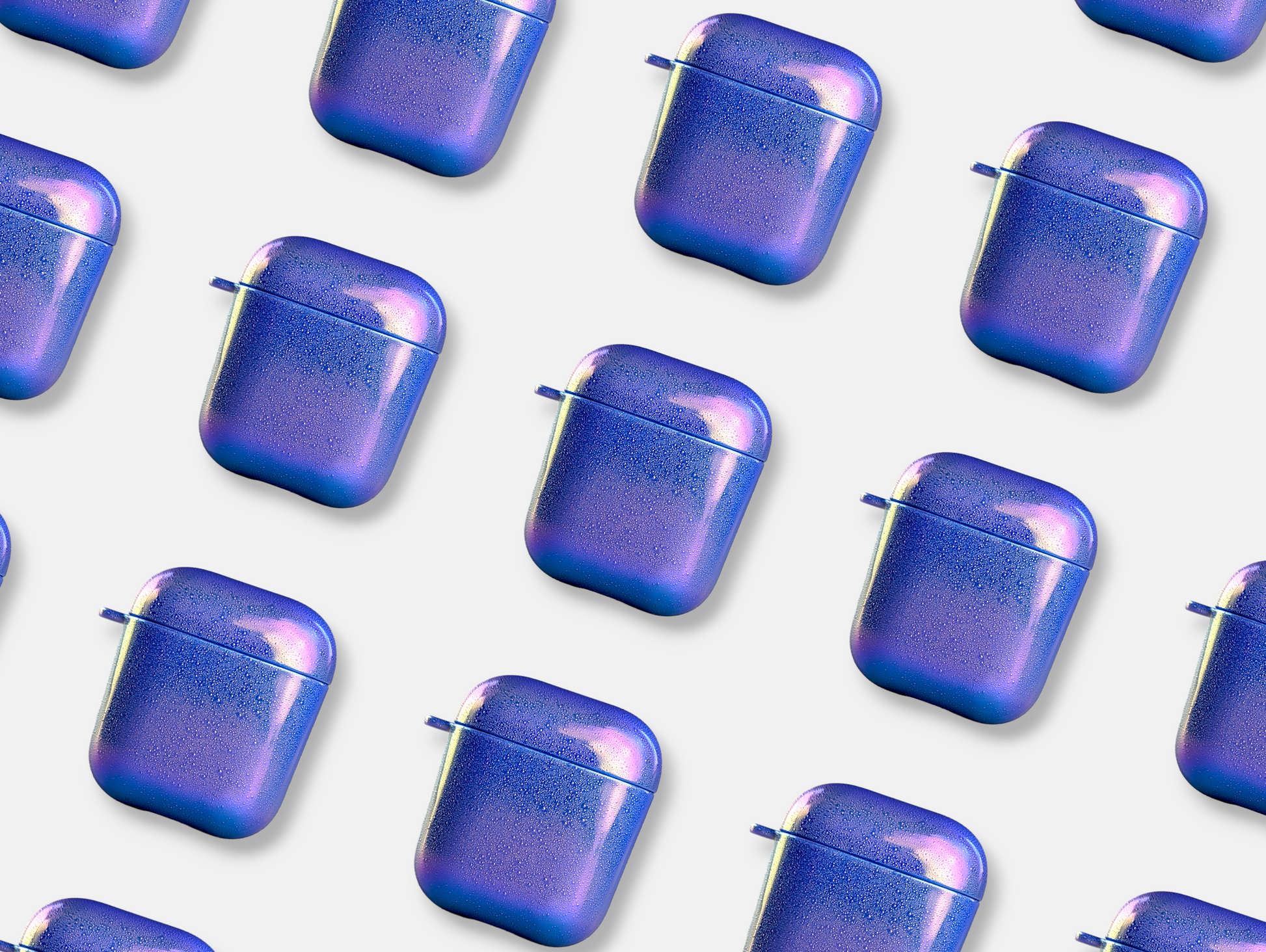 Textured blue chrome airpod case