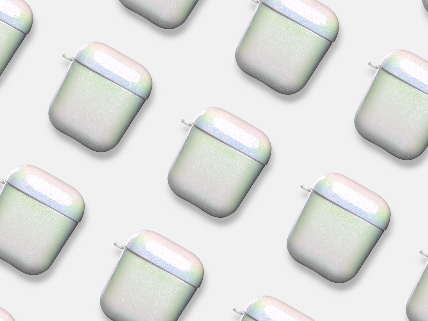 Textured white chrome airpod case